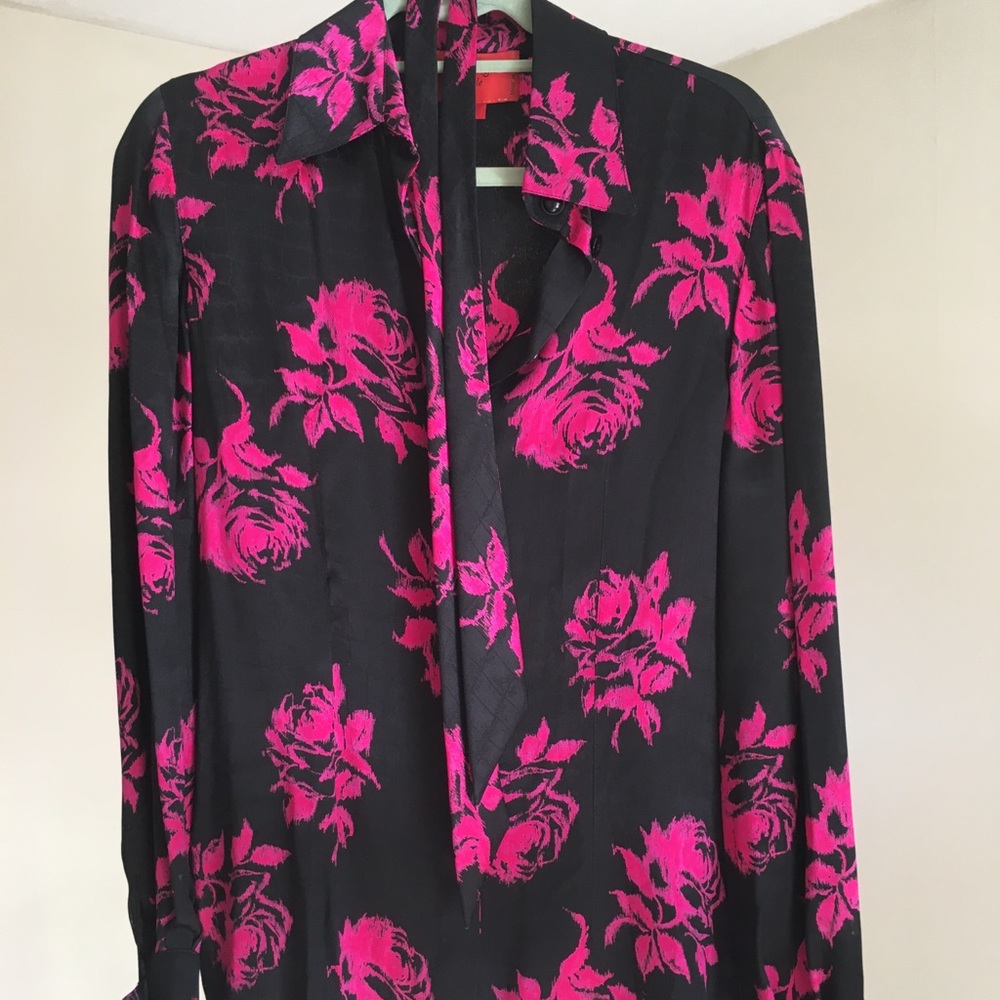 Pink/Black Emanual Ungaro silk blouse, size 10
